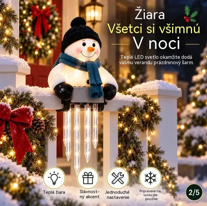 ☃️Svetelná dekorácia WinterGlow – snehuliak a cencúle