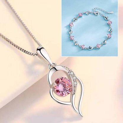 Set 925 srebrna narukvica + ogrlica Heart of the Ocean