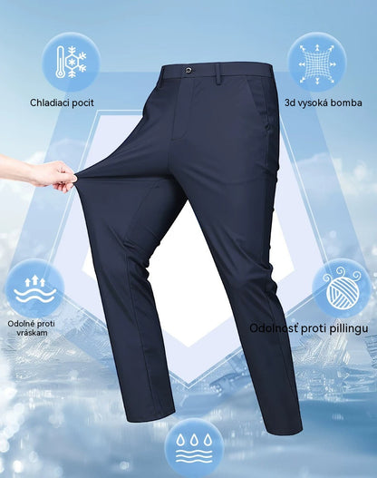 ✨【57.6-107.5KG】🧊Pánske letné tenké, vysoko elastické, priedušné, rovné nohavice