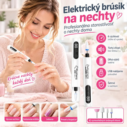 💅Elektrický pilník na nechty 2 v 1 s LCD obrazovkou (vrátane 4 leštiacich hlavíc)