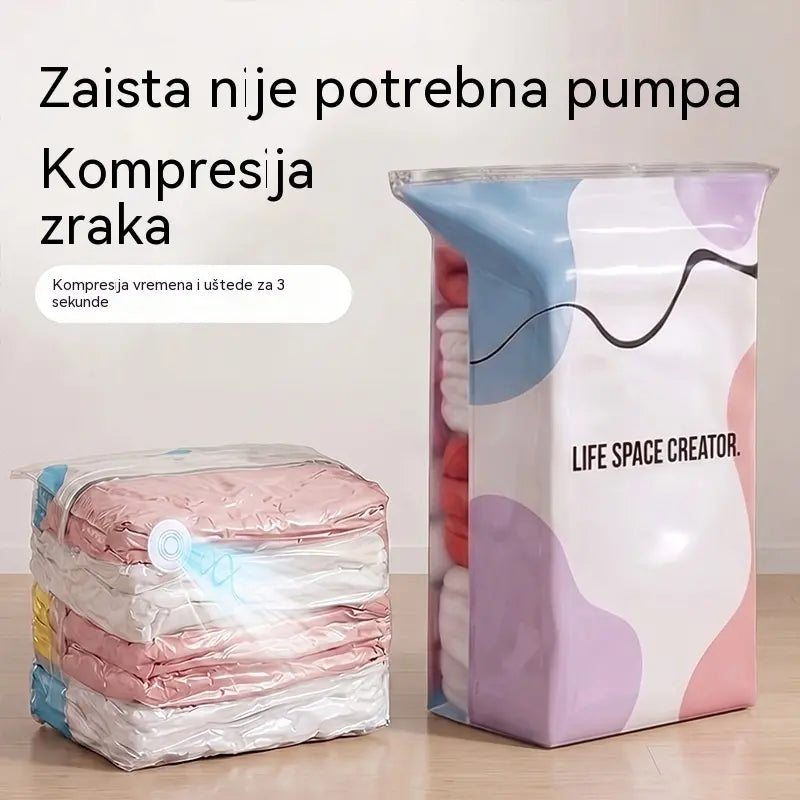 🧳 5 artikala za samo 31 € 💨 Velike vakuumske vrećice za pohranu koje se mogu stisnuti: Nije potrebna zračna pumpa, nepropusne su, idealne za uštedu prostora u koferu i kod kuće ✈️