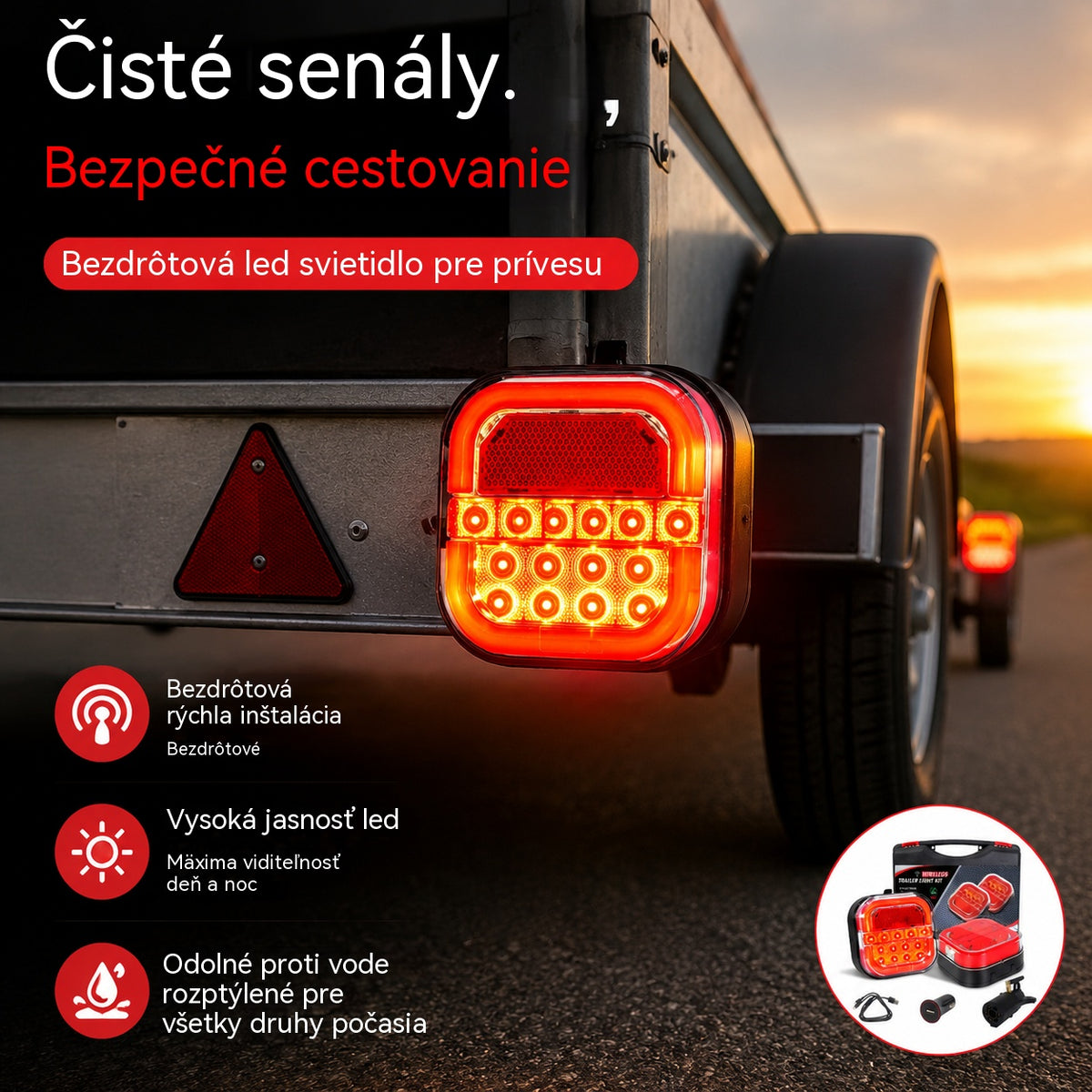 🚦【Univerzálne 12V/24V】🚦 LED svetlo na príves