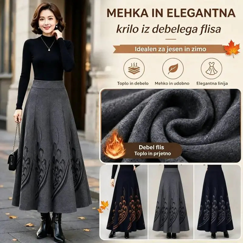 👗【S-3XL】Debelo volneno krilo za jesen in zimo, modno in vsestransko