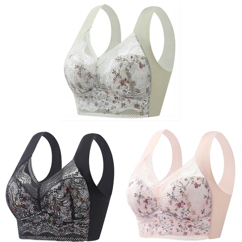 💕【3 balenie】💕🎁Bezšvová ľadová hodvábna veľká podprsenka, priedušná a nastaviteľná【40kg-100kg】
