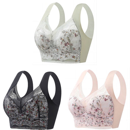 💕【3 balenie】💕🎁Bezšvová ľadová hodvábna veľká podprsenka, priedušná a nastaviteľná【40kg-100kg】