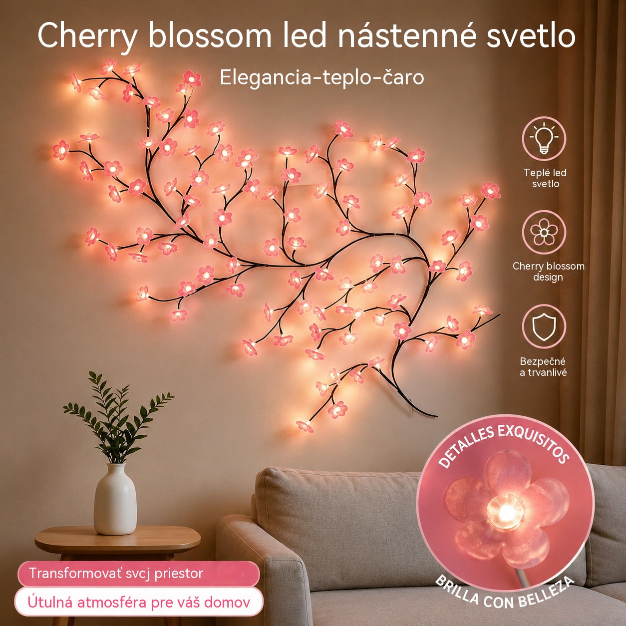 ✨ Jedinečne navrhnuté LED svetlá v tvare viniča a kvetov: Vytvorte si doma rozprávkovú a hrejivú atmosféru 🦋💡