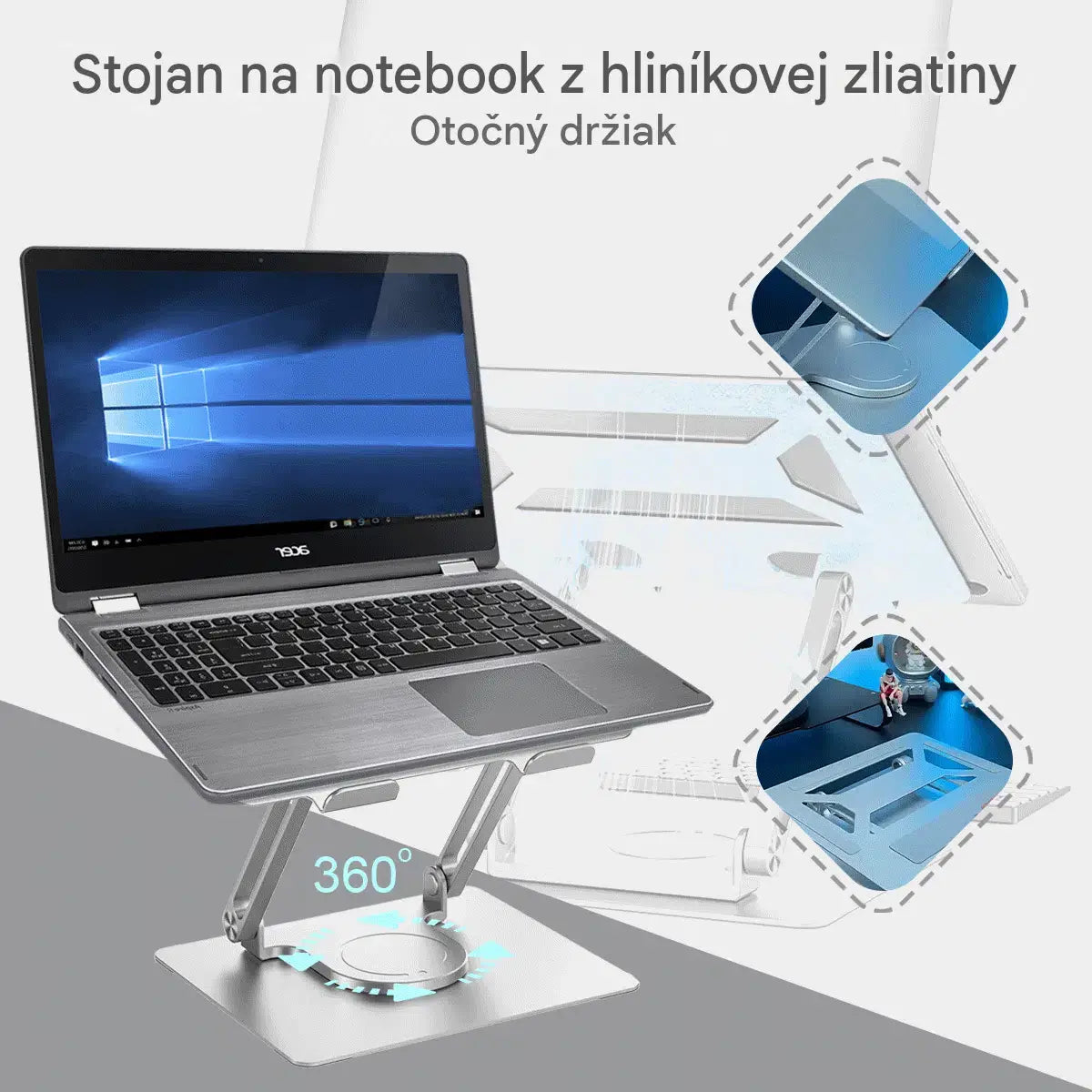 💥💻Stojan na notebook, otočný stojan z hliníkovej zliatiny