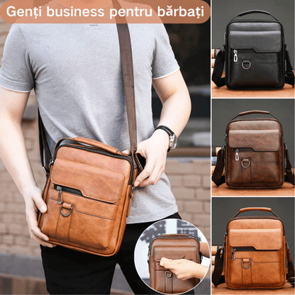 Bolso casual de piel de vacuno para hombre