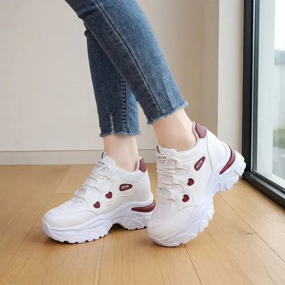 【35-42】👟Dámske tenisky na platforme s hrubým výstrihom - skrytý klin - ležérne šnurovacie tenisky s farebnými blokmi 2026