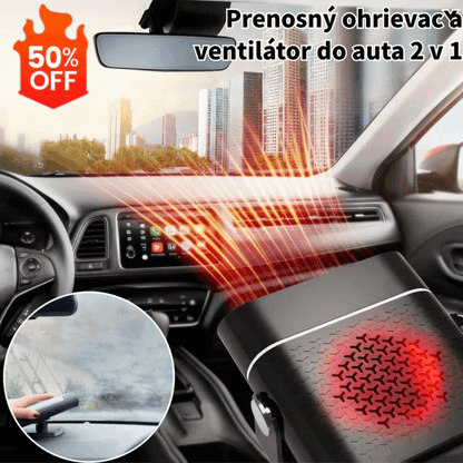 🚗🔥 Prenosný ohrievač a ventilátor do auta 2 v 1 – 360° rotácia, rýchle rozmrazovanie, kúrenie a chladenie, ultratichý a ľahký pre všetky ročné obdobia!