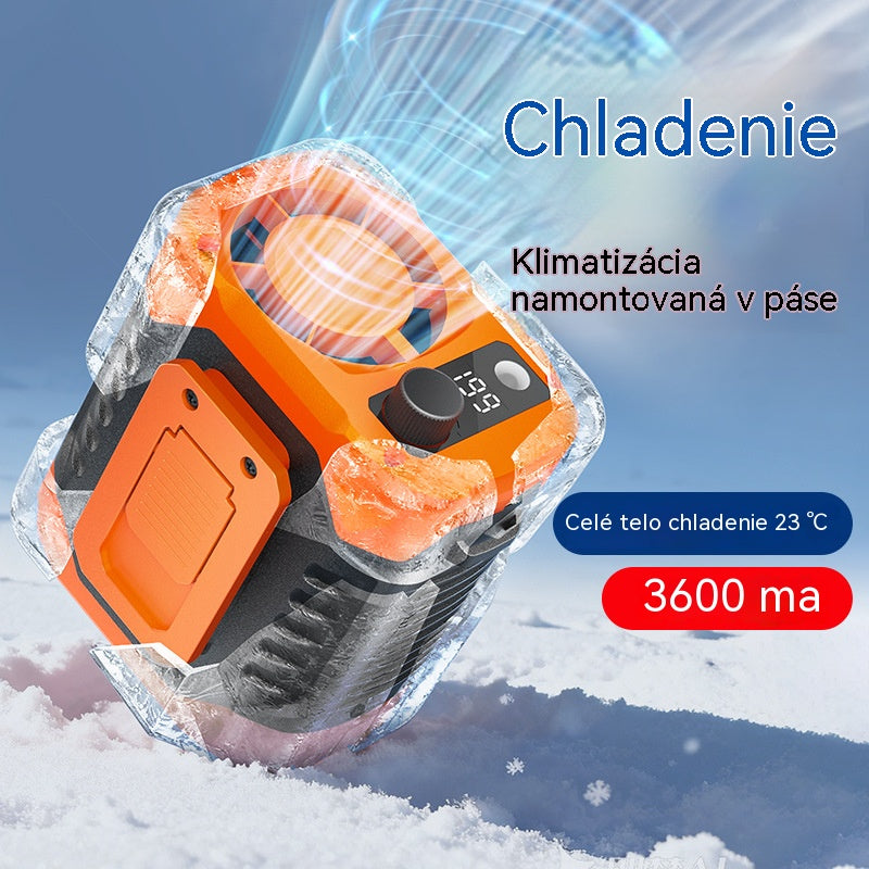 【6000 mAh】⚡Nový vysokorýchlostný ventilátor na opasok, prenosný s USB a pripínaním na vonkajšie staveniská