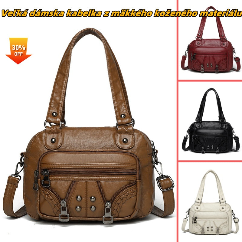 👛✨Veľká dámska kabelka z mäkkého koženého materiálu