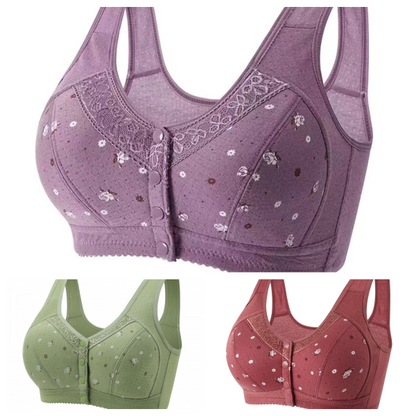 🎀🌟【1 sada za 3 kusy】👙 【45 – 100 kg】Nová veľká čipkovaná podprsenka pohodlného štýlu (59 % zľava)
