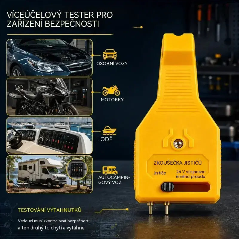 ⚡💥Tester pojistek do auta a kleště 2 v 1 (kompatibilní s 12V/24V / zelená LED kontrolka / nastavitelná rozteč / vytahovací kleště / použití v autě, nákladním autě, lodi)! 🚗✨