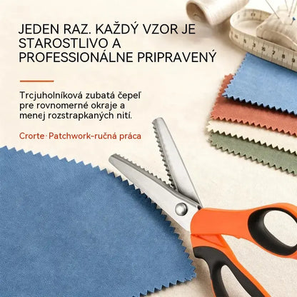 👗✂️ Krajčírske nožnice s ozdobným ostrím – Profesionálne na cikcakové a vlnité strihanie | Ideálne na látky, patchwork a DIY projekty