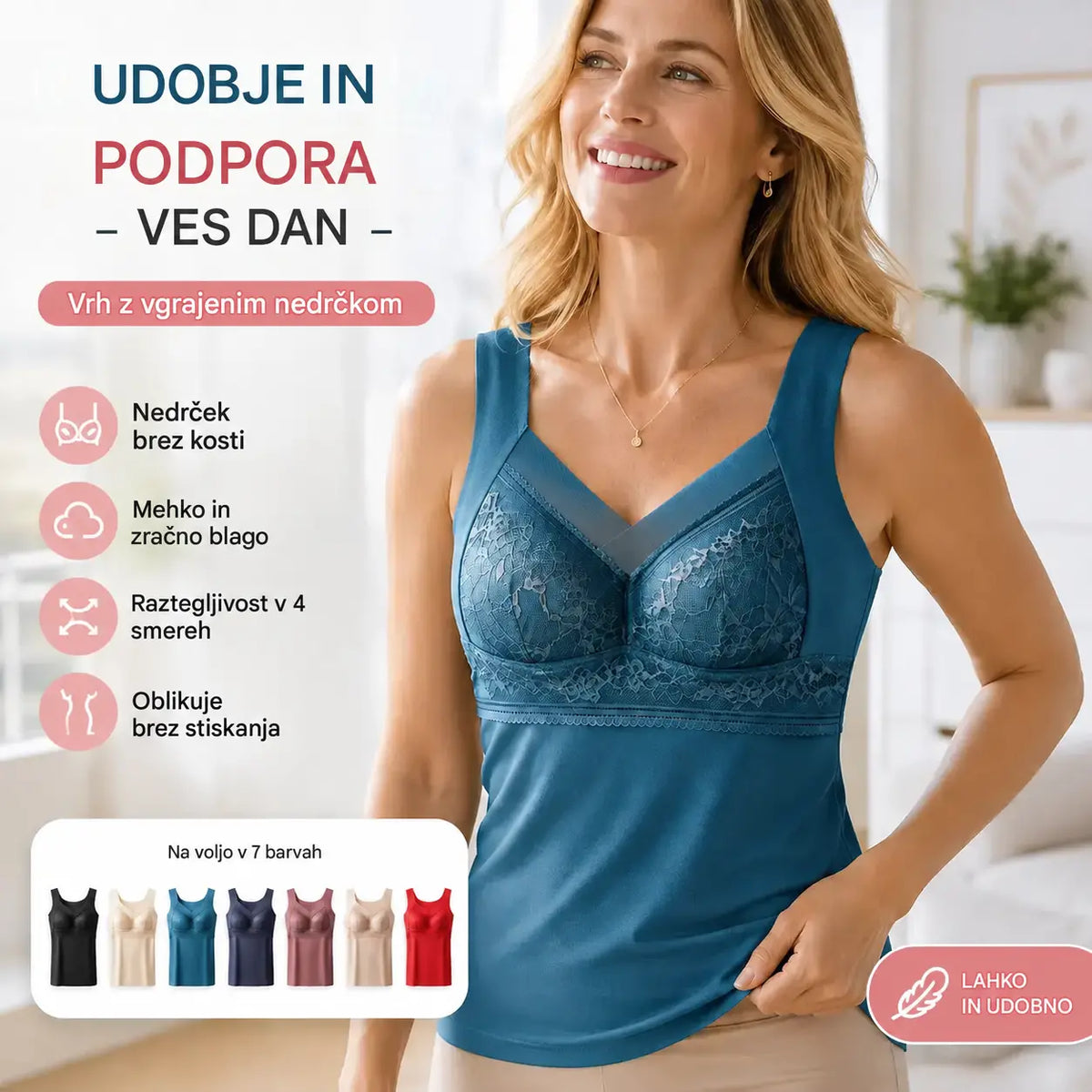 🔥Kupi 1, prejmi 1 brezplačno❤️【L-4XL】Čipkast nedrček z majico in čudovitim dizajnom hrbta; učinkovito dviguje in zbira prsi ter preprečuje povešanje ✅