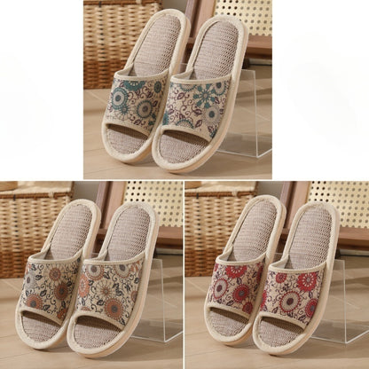 💟✨【3 páry】【37-40】Nové vyšívané domáce papuče z bavlny a ľanu