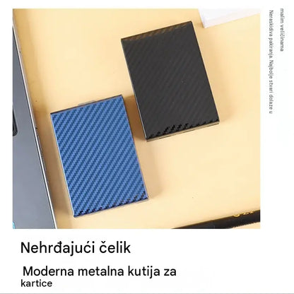 🛡️✨ Metalni držač za kartice od nehrđajućeg čelika s RFID zaštitom – Antimagnetski novčanik za kartice, mali i prijenosni 💳