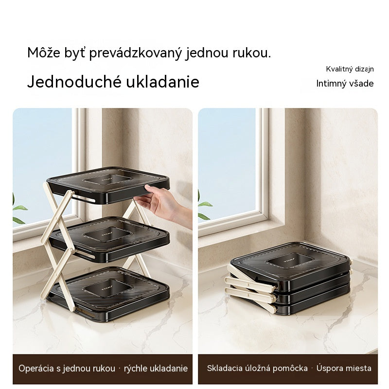 🧂Skladací viacúrovňový kuchynský odkladací stojan, 🥣🥗slúži aj ako doska na krájanie
