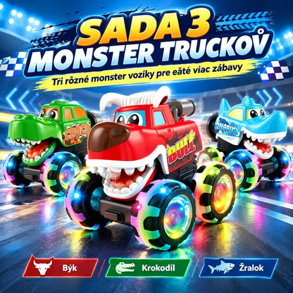 🚗【3 kusy】Detské autíčko so svetlami, veľké monštrum auto