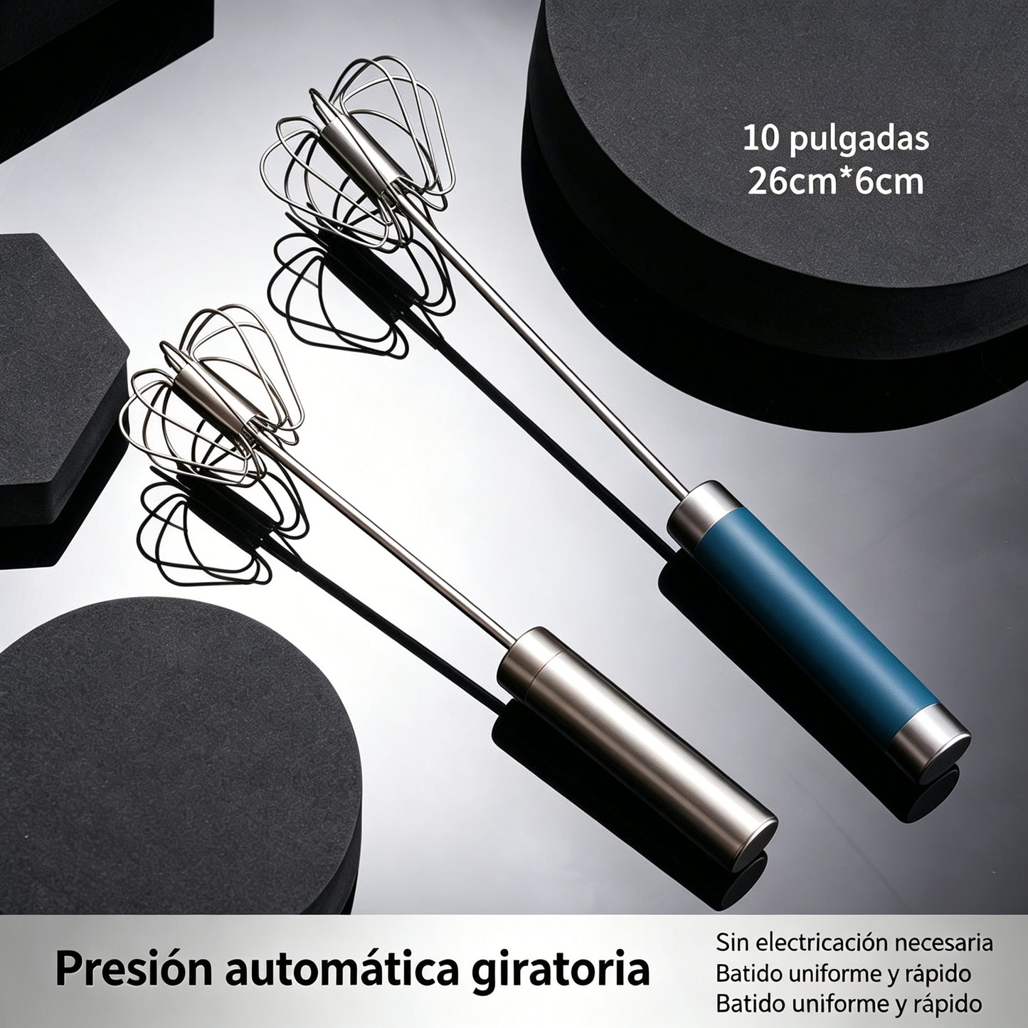 22 € 【2-dielna sada】Poloautomatický šľahač vajec z nehrdzavejúcej ocele