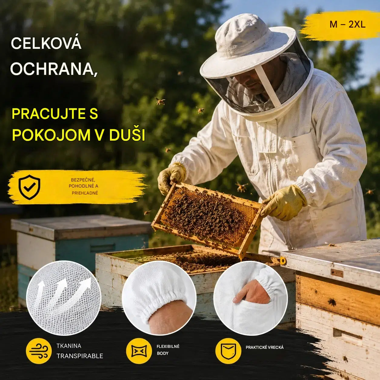 🐝【M-2XL】🐝 Body odolné voči včelám, vyrobené z 3D bavlnenej sieťoviny