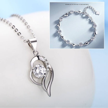 Set 925 srebrna narukvica + ogrlica Heart of the Ocean