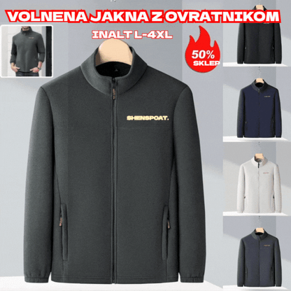 🧥🔥moška jesensko-zimska jakna iz polarnega flisa, jakna z visokim ovratnikom za mlade in moške srednjih let