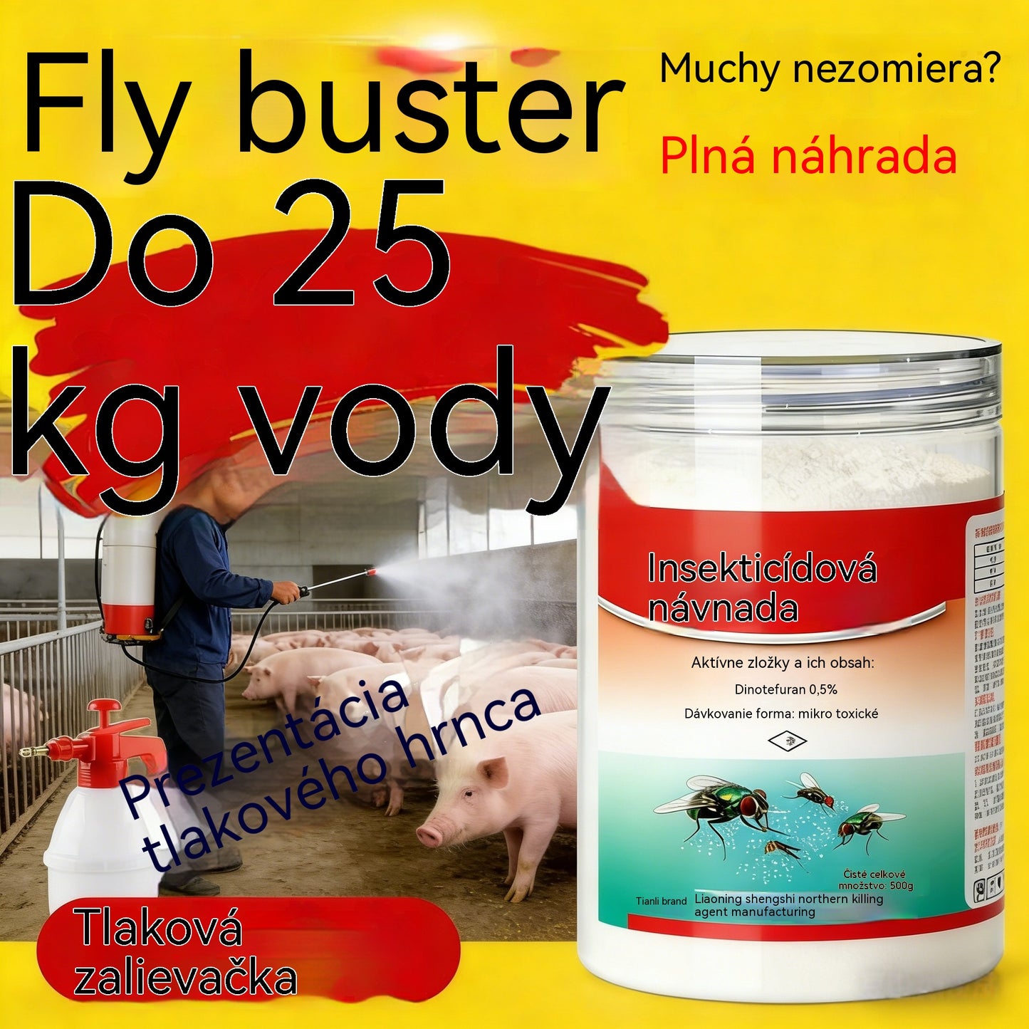 【500g】Prášok na ničenie múch - dlhotrvajúci