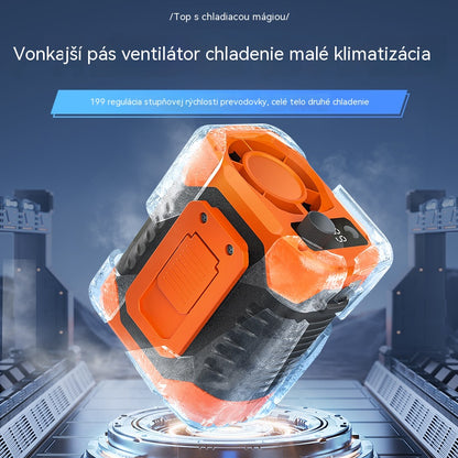 【6000 mAh】⚡Nový vysokorýchlostný ventilátor na opasok, prenosný s USB a pripínaním na vonkajšie staveniská
