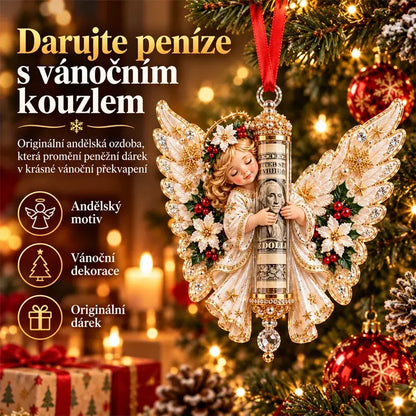 👼Pamätná ozdoba v tvare vianočného anjela s priehradkou na peniaze