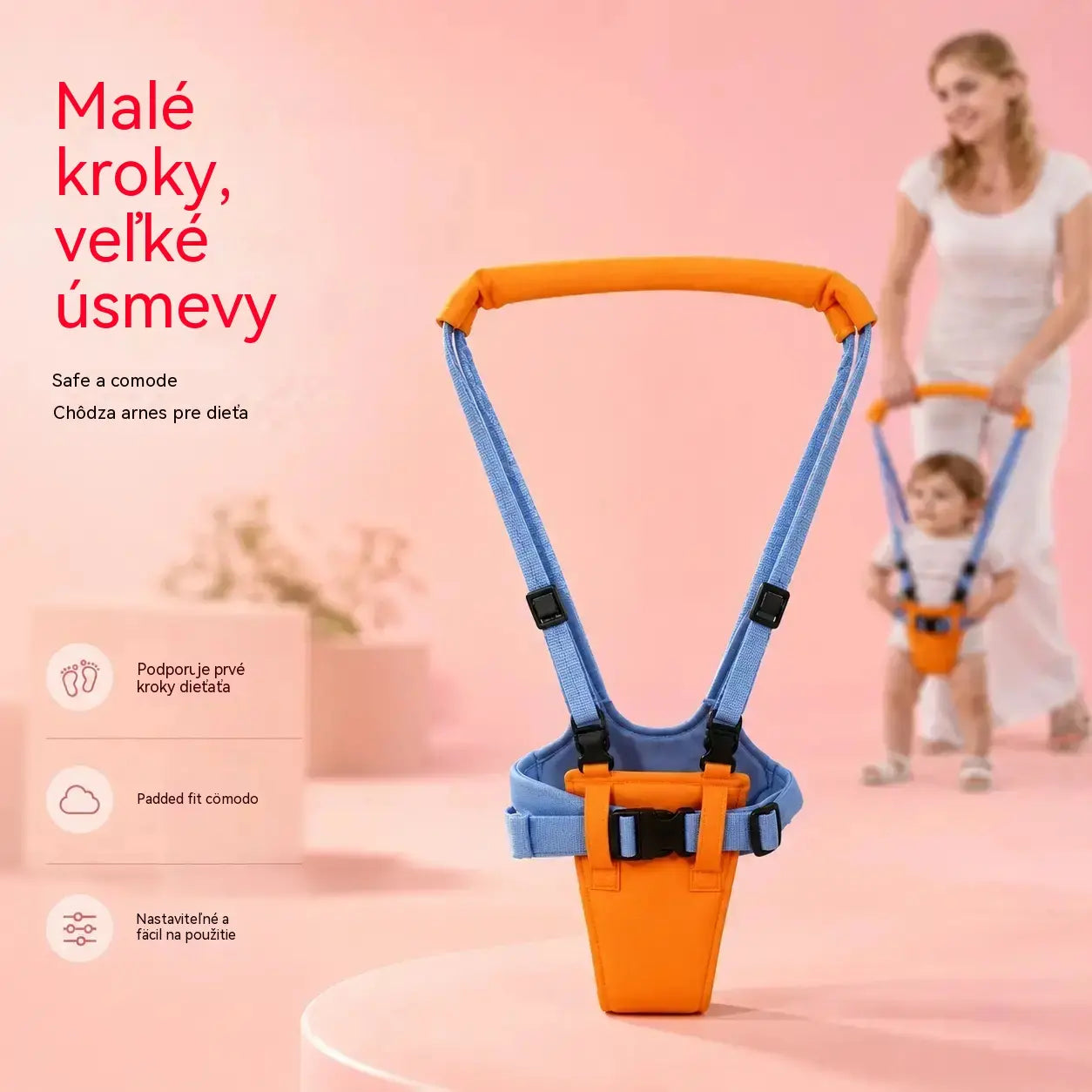 👶🚶Nastaviteľný nosič na chôdzu s odnímateľnou opierkou bedrového kĺbu