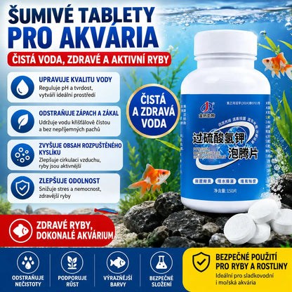 🔥【150 kapsúl】🐟🌿 Viacúčelové tablety na čistenie vody v akváriách: Sterilizujú, odstraňujú chlór a čistia vodu; vhodné pre akvária aj záhradné jazierka