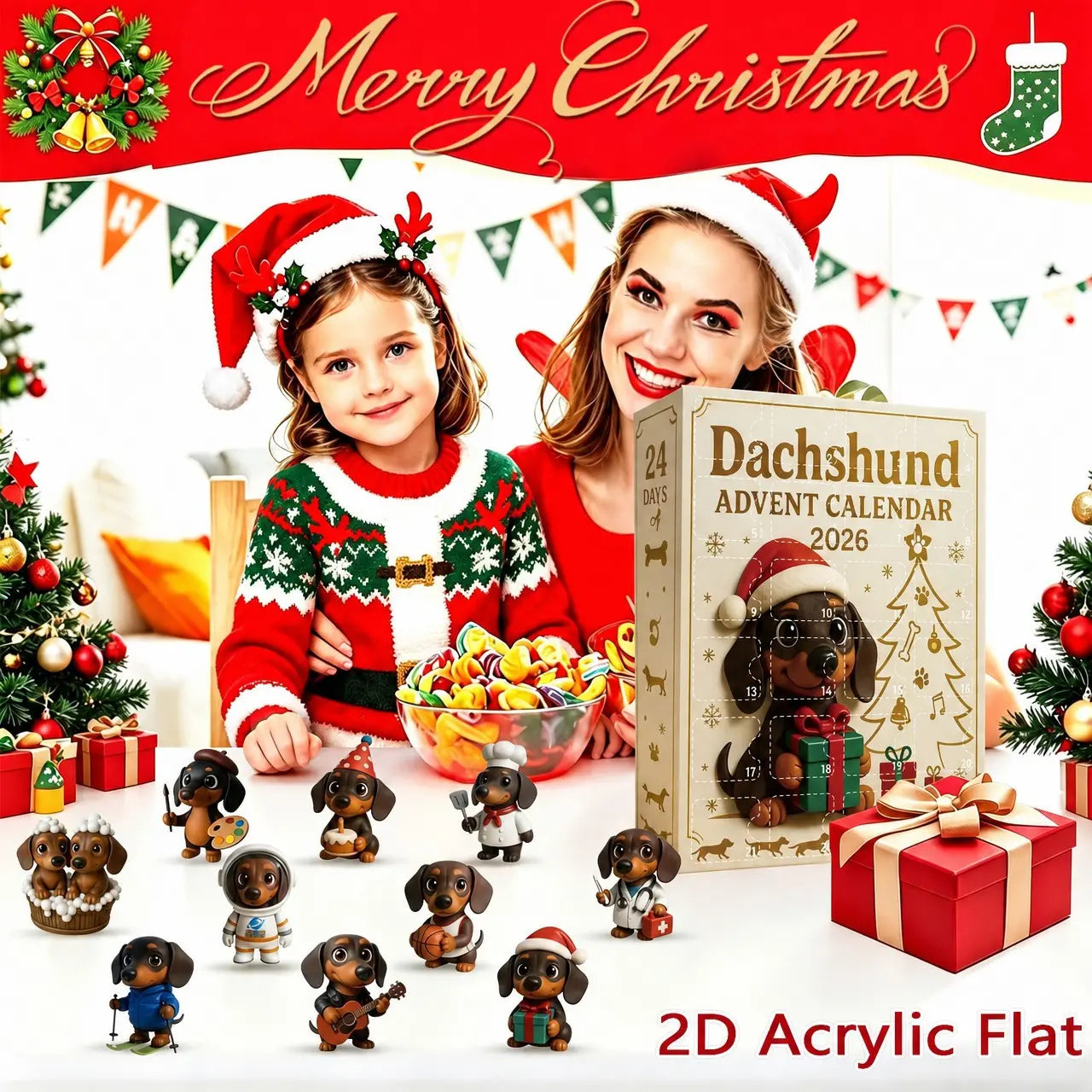 🎁🎁【1 balenie po 24 kusoch】 Len za 23 € 🎁🎁 Viac vianočných dekorácií a darčekov s roletami na rok 2026