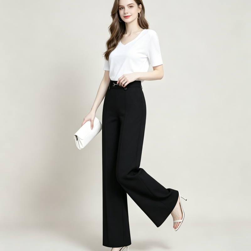 👖❤️【M-4XL】Nové vysoko kvalitné rovné nohavice, ležérne letné vrchné nohavice, jednoduché úzke nohavice s vysokým pásom