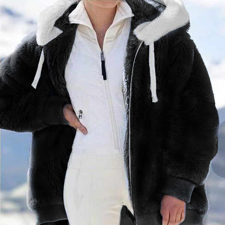 ☃️Ograničeni popust 39%❄️【S-5XL】Ženska jakna 2026 s kontrastnim prugama od debelog pliša