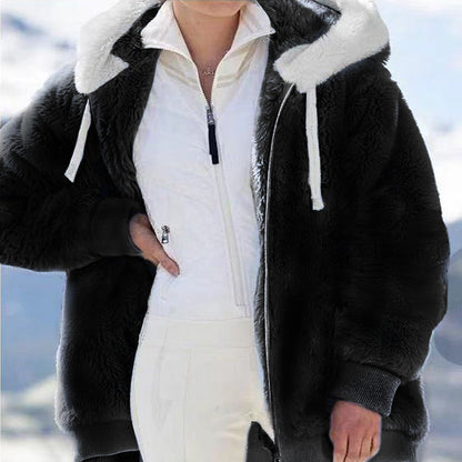 ☃️Ograničeni popust 39%❄️【S-5XL】Ženska jakna 2026 s kontrastnim prugama od debelog pliša
