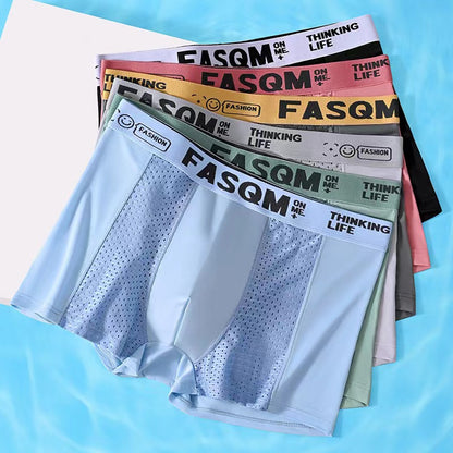 🔥【1 sada za 6 ks.】Pánske boxerky vyrobené z materiálu Air Mesh Ice Silk. Elastické, pohodlné a priedušné.
