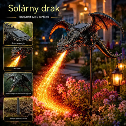 Nový produkt: Dekoratívna záhradná lampa v tvare ohnivého draka napájaná solárnou energiou.
