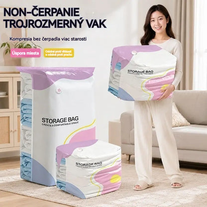 👕📦【5 kusov】Kompresné vrecká na uloženie oblečenia, nevyžadujú vákuum, zosilnená konštrukcia.