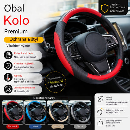 🔥Poťah na volant z pravej kože - univerzálny poťah na volant do auta, protišmykový, odolný