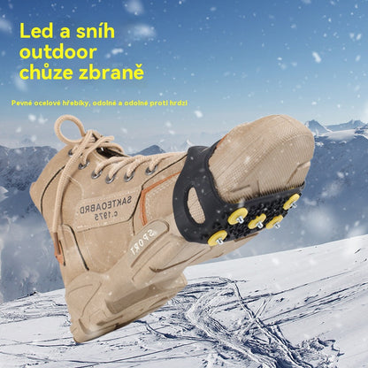 👴🚶🏔️❄️（4 položky）🔥Neviditeľné 5-zubové protišmykové popruhy na mačky, outdoorové mačky, vhodné na turistiku v snehu, horolezectvo, lezenie po skalách a zimné ľadové povrchy, nevyhnutnosť pre seniorov.