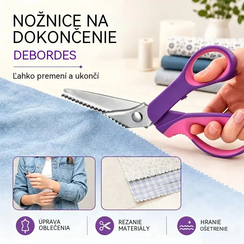 👗✂️ Krajčírske nožnice s ozdobným ostrím – Profesionálne na cikcakové a vlnité strihanie | Ideálne na látky, patchwork a DIY projekty
