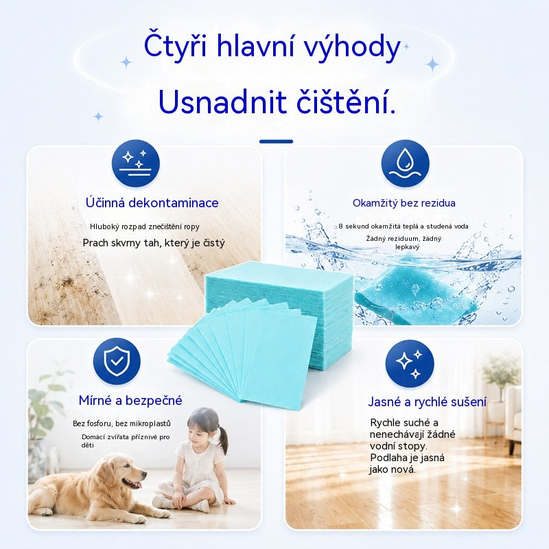 💦🏡【3 balenia, spolu 90 obrúskov】Vo vode rozpustné obrúsky na čistenie podláh