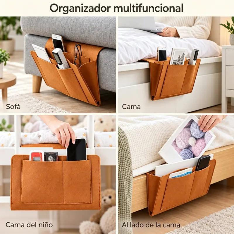 🛏️【Kúpte 1 a dostanete 1 zadarmo】✨ Zavesný organizér na posteľ z plsti | Mimoriadne odolná úložná taška do spálne, ktorú možno pripevniť bez vŕtania
