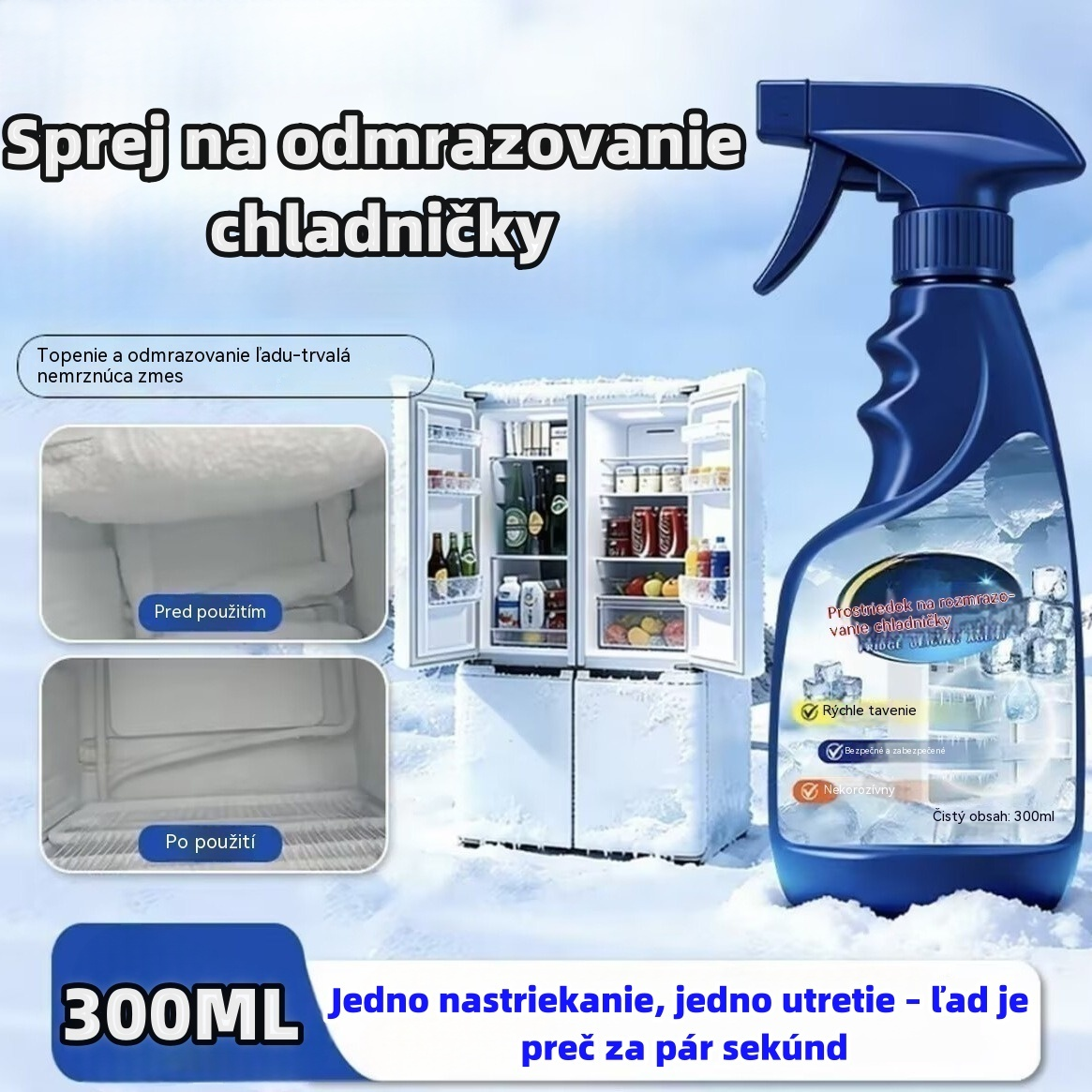 🔥🎖️【Kúpte 1, dostanete 1 zadarmo】❄️Sprej na odmrazovanie a odstraňovanie ľadu z chladničky