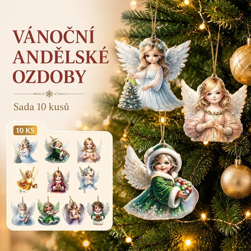 🎁【10 ks】Roztomilé vianočné anjelské ozdoby – možno zavesiť na vianočný stromček alebo do auta, novinka roku 2026