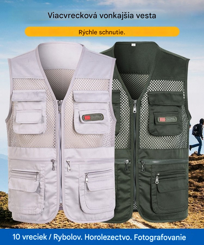 Jednoduchá a praktická vesta s viacerými vreckami 🔥【XL-4XL】
