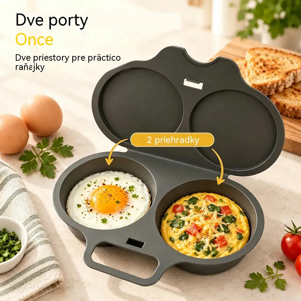 🎁2 kusy za 21 €💥Vajíčkový hrniec do mikrovlnky: dvojitý, nepriľnavý a ľahko sa čistí.🏠