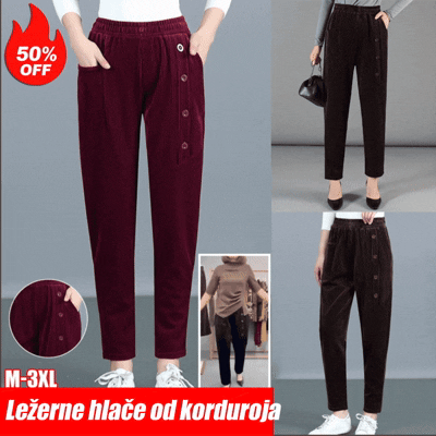 ✨️💕【XL-5XL】Nove ženske baršunaste duge hlače s gumbima za jesen i zimu 2026